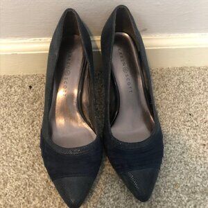 Karen Scott Gladdys Navy Blue Faux Suede Pumps Size 7H
